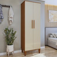 Armário Multiuso Aurora 2 Portas 5 Prateleiras Natura/Off White - Panorama Móveis