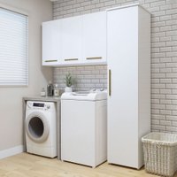 Lavanderia Completa Jundiaí 4 Portas 6 Prateleiras Branco - Panorama Móveis