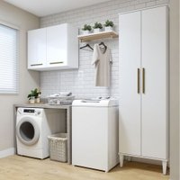 Lavanderia Completa São Gonçalo 4 Portas 6 Prateleiras Branco - Panorama Móveis