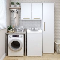 Lavanderia Completa Uberlândia 3 Portas 5 Prateleiras Branco - Panorama Móveis