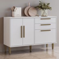 Balcão de Cozinha Lorena 3 Portas 2 Gavetas Branco - Panorama Móveis