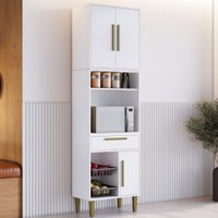 Paneleiro Lorena 3 Portas 1 Gaveta com Fruteira Branco - Panorama Móveis