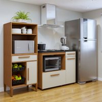 Cozinha Compacta Contagem 3 Portas 2 Gavetas Nature - Panorama Móveis