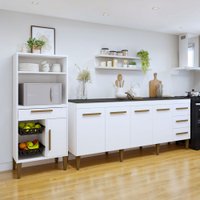 Cozinha Compacta Cuiaba 5 Portas 4 Gavetas Branco - Panorama Móveis