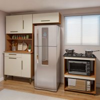 Cozinha Compacta Barueri 5 Portas 1 Gaveta Nature/Off White - Panorama Móveis
