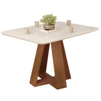 Mesa Jantar Retangular 120x90 cm Sem Vidro Kiara Freijo Quartzo Dj Moveis