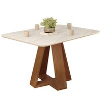 Mesa Jantar Retangular 120x90 cm Sem Vidro Kiara Freijo Quartzo Dj Moveis