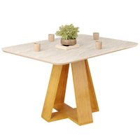 Mesa Jantar Retangular 120x90 cm Sem Vidro Kiara Cedro Quartzo Dj Moveis