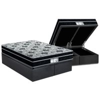 Cama Box Baú Queen: Colchão Molas MasterPocket Ensacadas Probel Prolastic ProDormir Born + Base CRC Suede Gray (158x198)