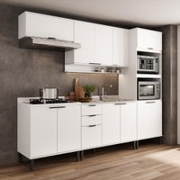 Armário de Cozinha Completa c Balcão Miami Essence Carraro Branco