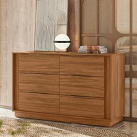 Cômoda com 6 Gavetas 136cm Multimóveis CR35292 Nogueira Touch