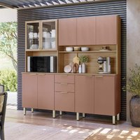 Armário de Cozinha Compacta 198cm Multimóveis CR20468 Amêndola/Marsala Prime TX