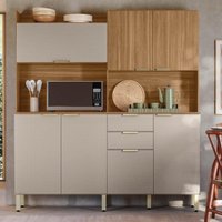 Armário de Cozinha Compacta 178cm Multimóveis CR20470 Amêndola/Nude Prime TX