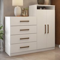 Cômoda com 2 Portas e 4 Gavetas 120cm Multimóveis CR35291 Branco