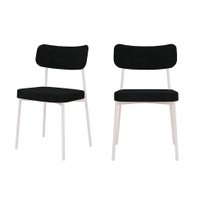 Conjunto com 2 Cadeiras Mona Poliéster Grafite e Branco