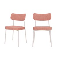 Conjunto com 2 Cadeiras Mona Polipropileno Rosa e Branco