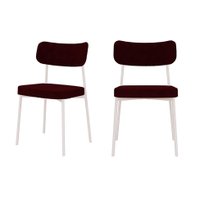Conjunto com 2 Cadeiras Mona Poliéster Bordô e Branco