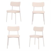 Conjunto com 4 Cadeiras Mona Polipropileno Palha e Branco