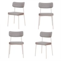 Conjunto com 4 Cadeiras Mona Polipropileno Cinza Claro e Branco