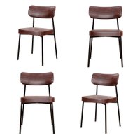 Conjunto com 4 Cadeiras Mona Revestimento Sintético Café e Preto