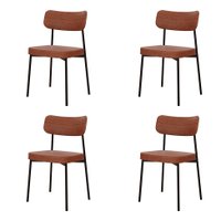 Conjunto com 4 Cadeiras Mona Revestimento Sintético Whisky e Preto