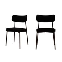 Conjunto com 2 Cadeiras Mona Poliéster Preto
