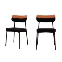Conjunto com 2 Cadeiras Mona Polipropileno Preto e Caramelo