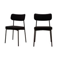 Conjunto com 2 Cadeiras Mona Revestimento Sintético Preto