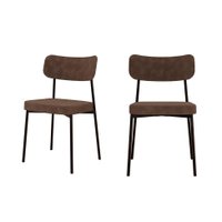 Conjunto com 2 Cadeiras Mona Poliéster Castor e Preto