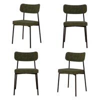 Conjunto com 4 Cadeiras Mona Poliéster Verde e Preto