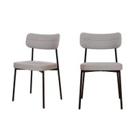 Conjunto com 2 Cadeiras Mona Polipropileno Cinza Claro e Preto