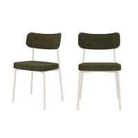 Conjunto com 2 Cadeiras Mona Poliéster Verde e Branco