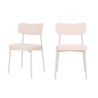 Conjunto com 2 Cadeiras Mona Polipropileno Palha e Branco