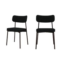 Conjunto com 2 Cadeiras Mona Poliéster Grafite e Preto