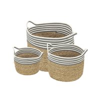 Kit 3 Cestos OR-5508 em Fibra Natural Seagrass OR Design