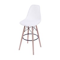 Banqueta OR-6619 em Polipropileno e Base de Madeira OR Design