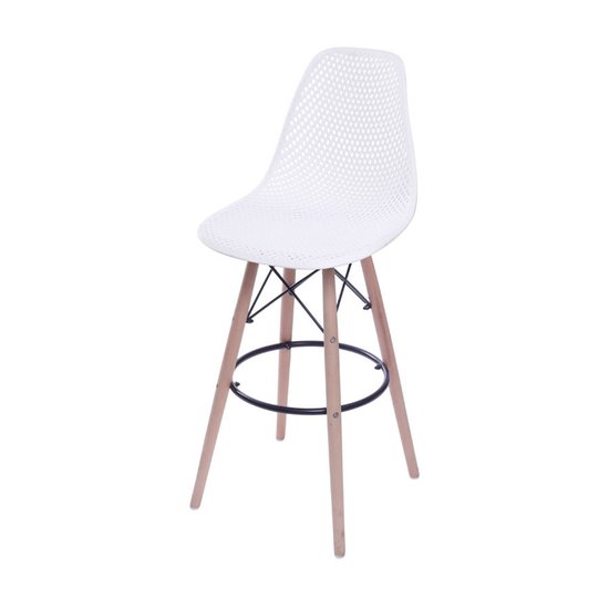Banqueta OR-6619 em Polipropileno e Base de Madeira OR Design