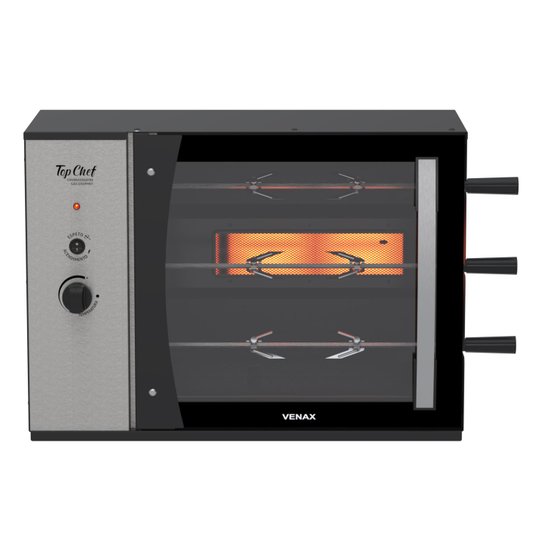 Churrasqueira a Gas Venax Top Chef Gourmet 3 Preto 220V