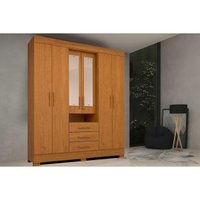 Guarda Roupa Casal 6 Portas (2 c/ Espelho) e 9 Gavetas Débora Cinamomo - ACP