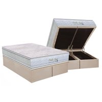 Cama Box Baú Queen: Colchão Molas Ensacadas Orthoflex Starflex Dream New + Base CRC Suede Clean (158x198)