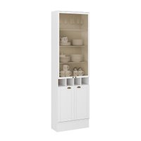 Cristaleira 2 Portas Vidro Milla Branco MDF 70 Carraro