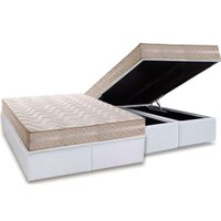 Conjunto Box Baú Queen: Colchão Espuma Paropas D28 / Master AG80 Clean Double Face 17 + Base CRC Courano White (158x198)