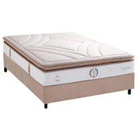 Cama Box Casal: Colchão Molas Ensacadas Herval Poseidon Plus C1954 + Base CRC Suede Clean (138x188x34)