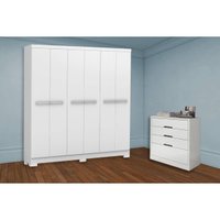 Guarda Roupa 2 Peças (1GuardaRoupa+1Cômoda) QC108 Branco (QC12) - Kappesberg