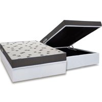 Cama Box Baú Casal: Colchão Espuma D33 Ortobom Light Saúde + Base CRC Courano White (138x188)