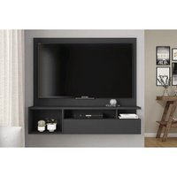 Painel Home p/ TV até 55 pol Brasil c/ Nichos 136x122cm Preto - Caemmun