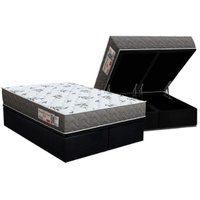 Conjunto Box Baú Queen: Colchão Molas Orthoflex D33 ComfortPedic Black + Base CRC Suede Black (158x198)