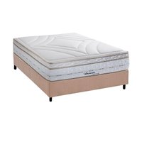 Conjunto Box Casal: Colchão Molas Herval Maxspring American + Base CRC Suede Clean (138x188)
