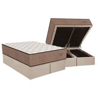 Cama Box Baú King: Colchão Molas Ensacadas Orthoflex Torino Híbrido + Base CRC Suede Clean (193x203)