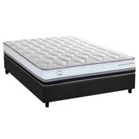 Cama Box Casal: Colchão Molas MasterPocket Ensacadas Herval La Playa C1634 + Base CRC Suede Gray (138x188x28)